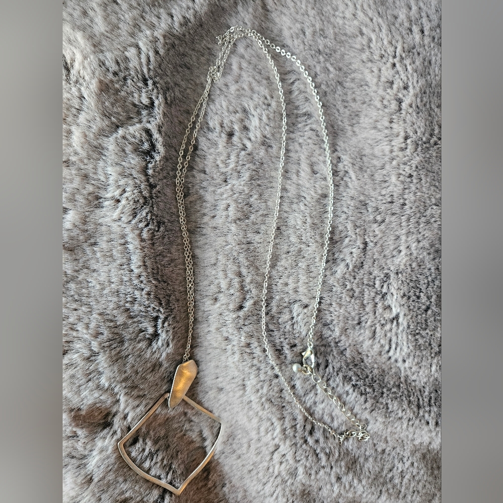 Brushed Abstract Pendant Necklace